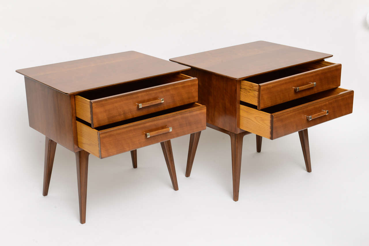 Classic Renzo Rutili Bedside Tables for Johnson Furniture at 1stdibs